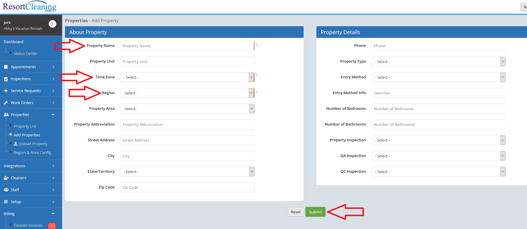 Escapia Add New Property Steps Resort Cleaning